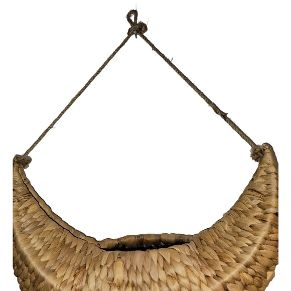 Hanging Smiling Sloth Planter Rattan Hanging Medium Succulent Plant Basket BoHo - Picture 11 of 12